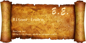 Bitner Endre névjegykártya